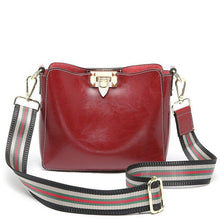 Load image into Gallery viewer, Genuine Leather Women Wide Shoulder Straps Zipper Hasp Composite Bag