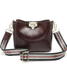 Load image into Gallery viewer, Genuine Leather Women Wide Shoulder Straps Zipper Hasp Composite Bag